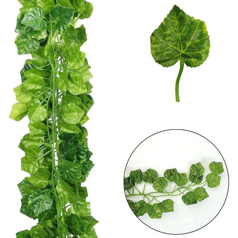 24 Strands Artificial Fake Grape Vines Ivy Leaves