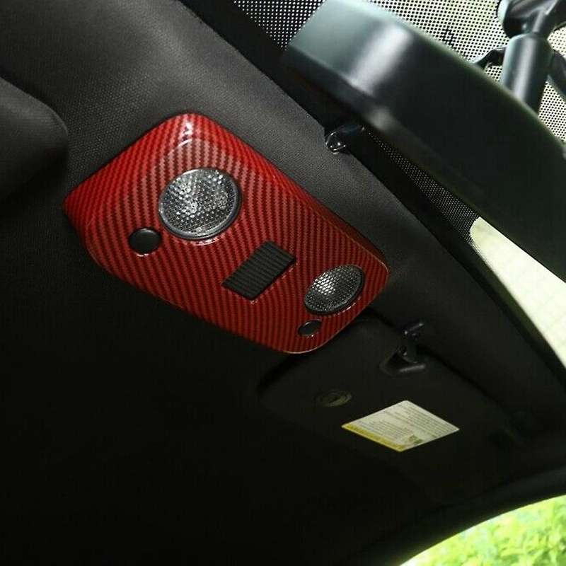 Roof Reading Light Panel Trim Decor for Ford Mustang 09-19 Red Carbon