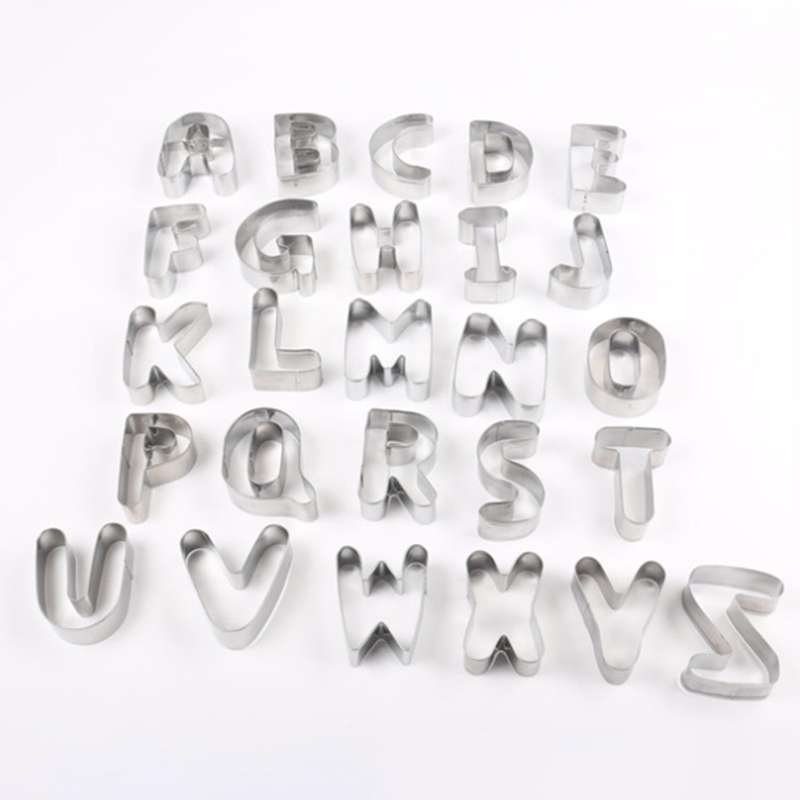 26pcs Alphabet Fondant Cake Mold, Stamp , Embosser Cutter, for Baking