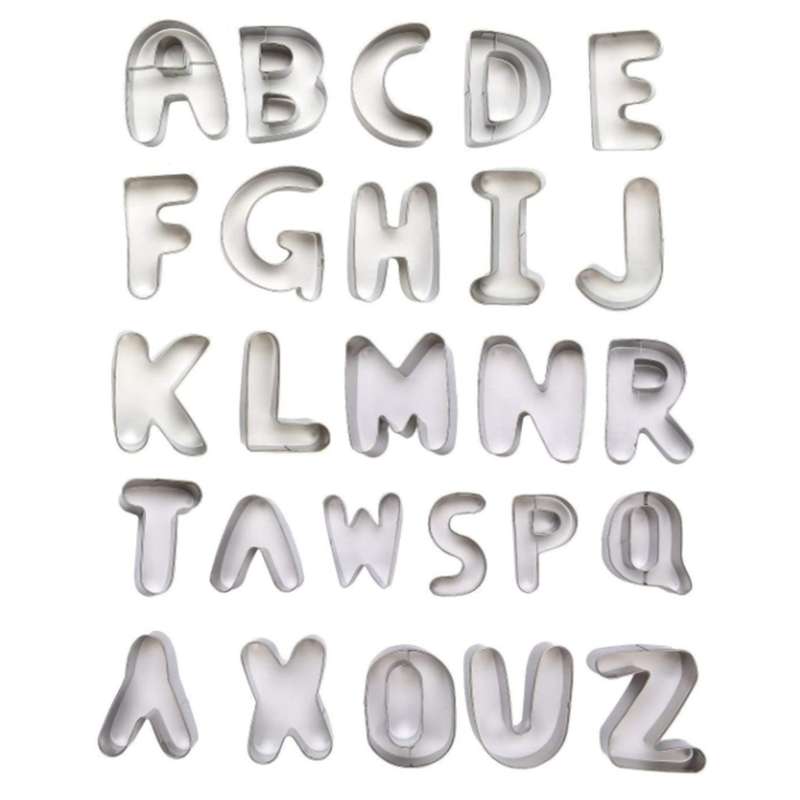 26pcs Alphabet Fondant Cake Mold, Stamp , Embosser Cutter, for Baking