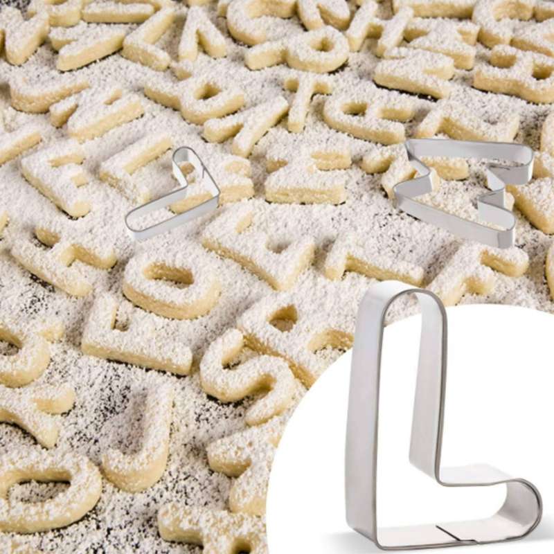 26pcs Alphabet Fondant Cake Mold, Stamp , Embosser Cutter, for Baking