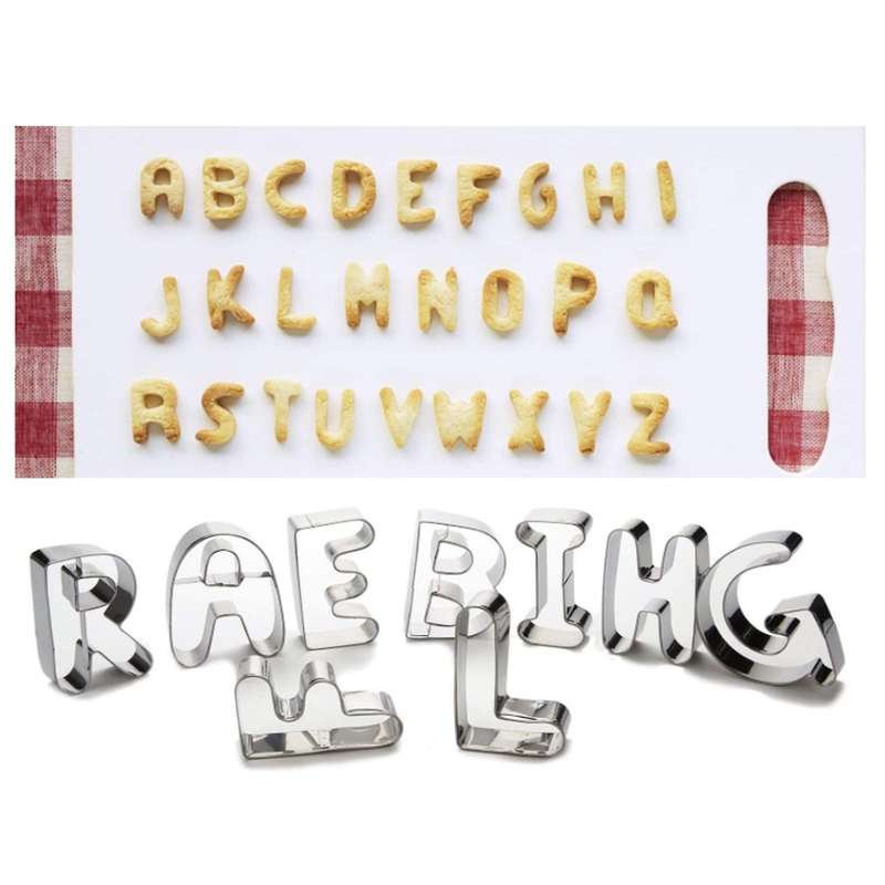 26pcs Alphabet Fondant Cake Mold, Stamp , Embosser Cutter, for Baking