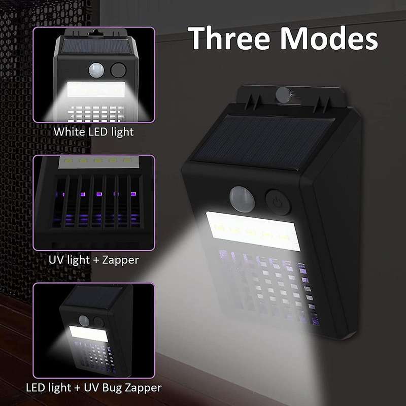 Solar Bug Zapper and Motion Sensor Electric Insect Fly Zapper