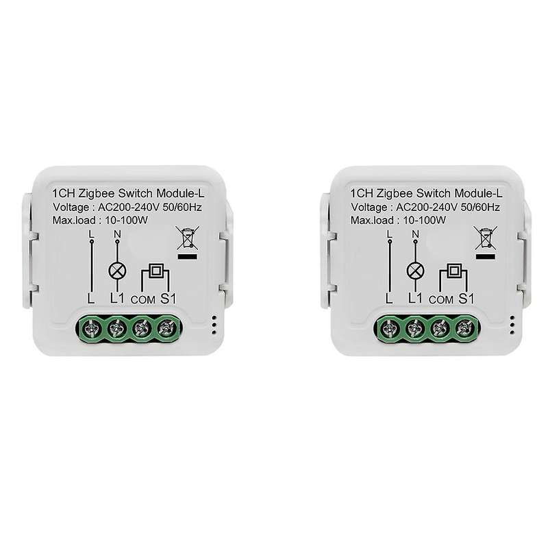 2pcs Tuya Zigbee 3.0 Smart Light Switch Module 1 Gang