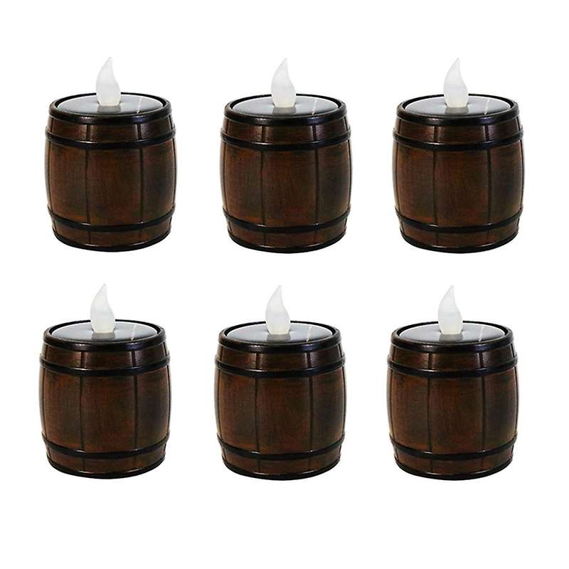 6 X Solar Sensor Candle Light Electronic Flickering Led Tea Light(a)