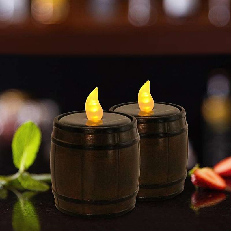 6 X Solar Sensor Candle Light Electronic Flickering Led Tea Light(a)