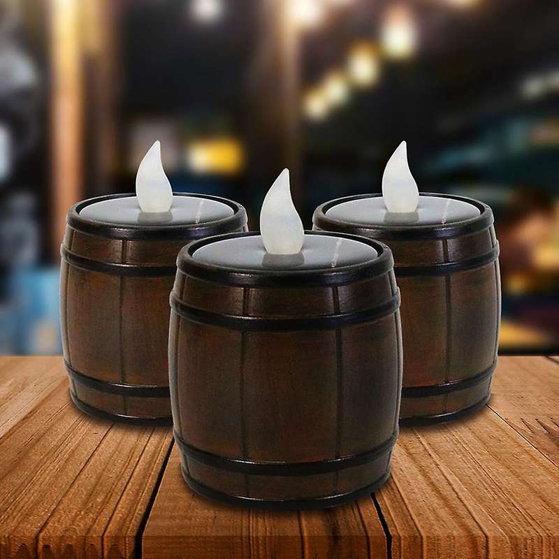 6 X Solar Sensor Candle Light Electronic Flickering Led Tea Light(a)