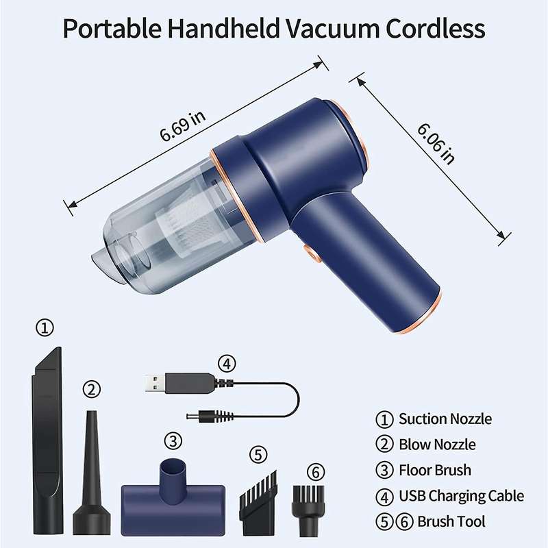 Handheld Cordless Vacuum Cleaner,compressed Air Dust Blower