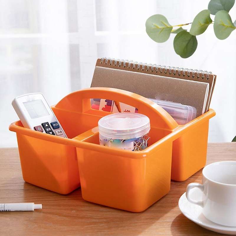 3pcs Portable Storage Caddies Box Plastic Divided Basket Bin B