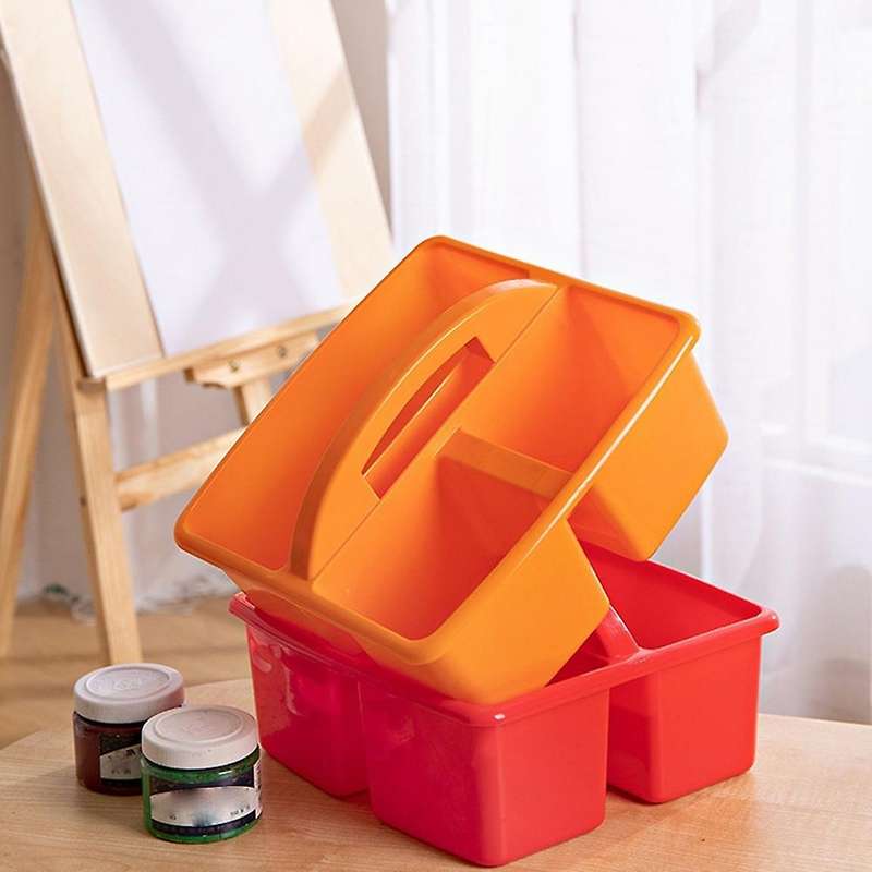 3pcs Portable Storage Caddies Box Plastic Divided Basket Bin B