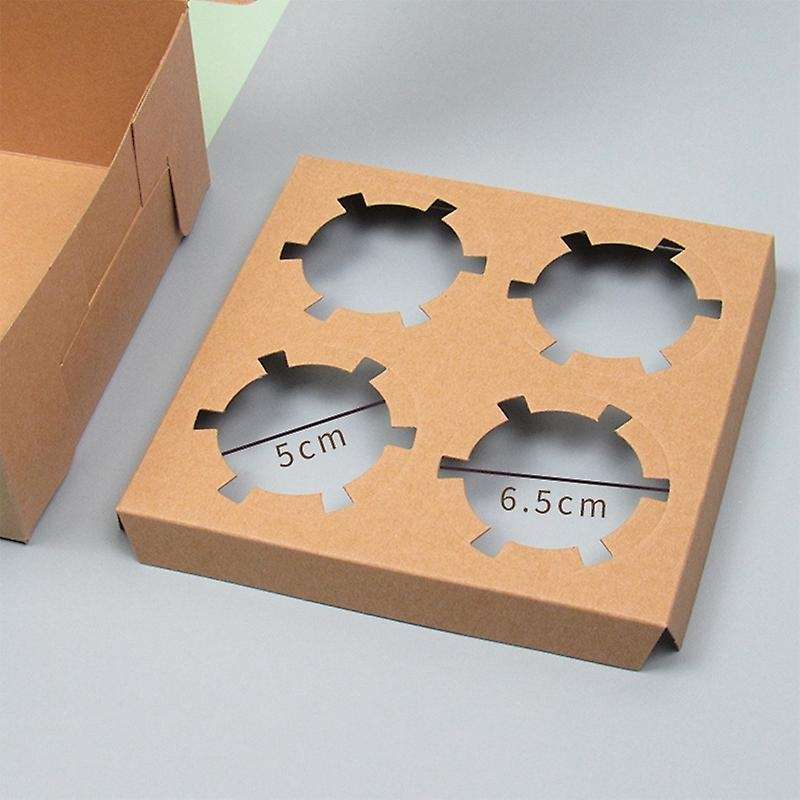 25 Pieces Open Window Cup Cake Box 4 Kraft Paper Baking Pastry Box