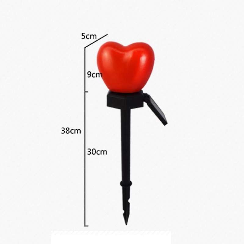 4pcs Solar Ground Plug Light Heart Shaped Led Valentine's Day