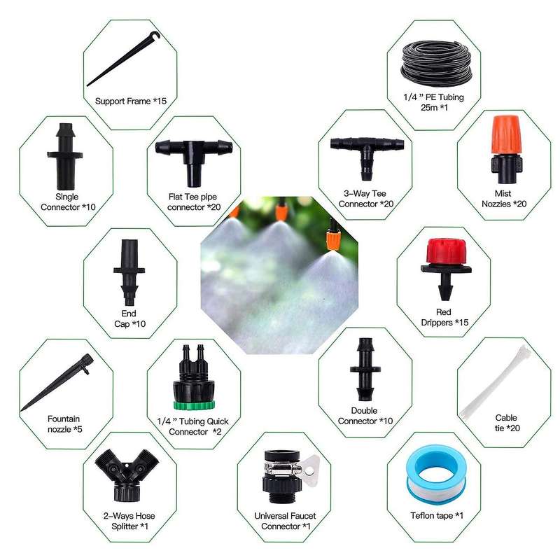 151pcs Irrigation Kit, 25m Mini Drip Irrigation System