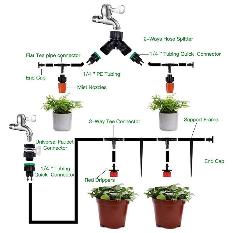 151pcs Irrigation Kit, 25m Mini Drip Irrigation System