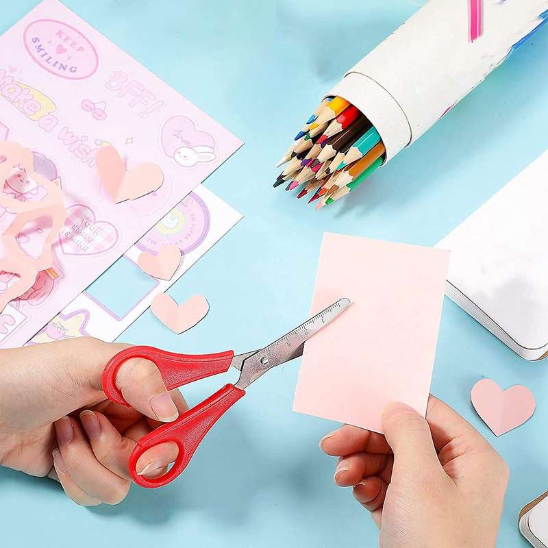 50 Pieces 5 Inch Blunt Tip Kids Safety Stainless Steel Paper Scissors
