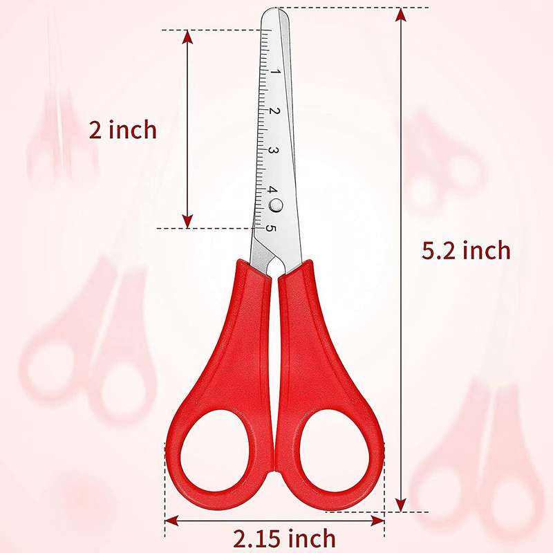 50 Pieces 5 Inch Blunt Tip Kids Safety Stainless Steel Paper Scissors