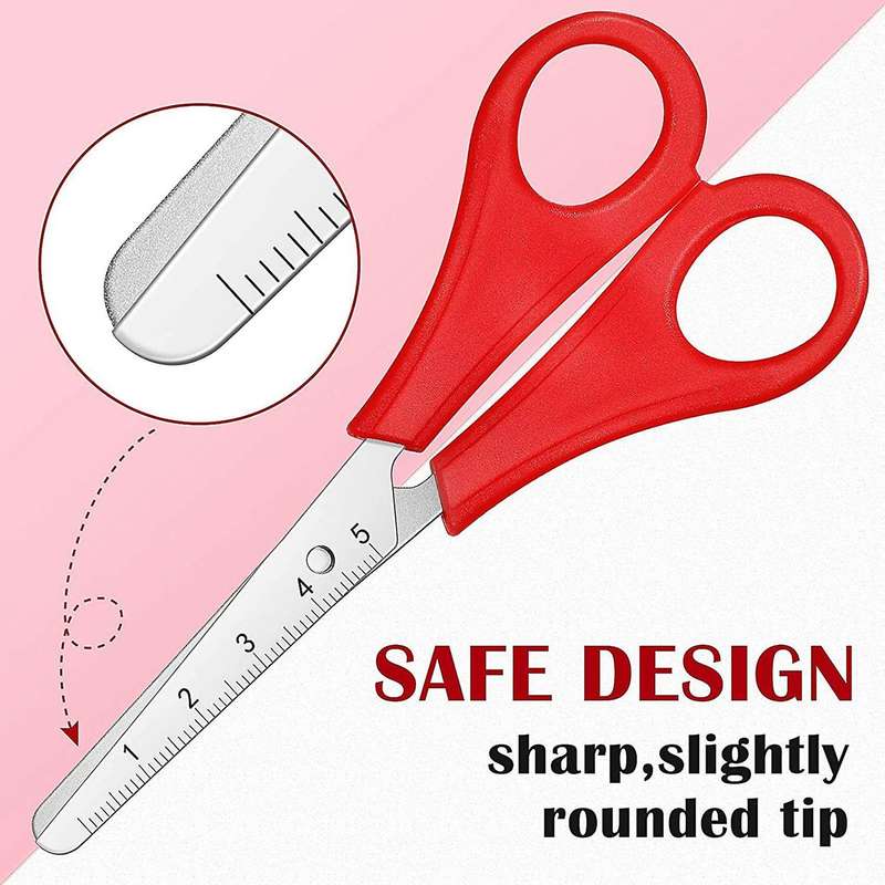 50 Pieces 5 Inch Blunt Tip Kids Safety Stainless Steel Paper Scissors