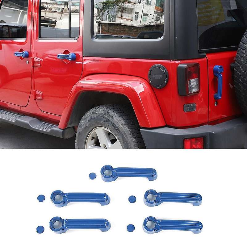 Door Handle Inserts Cover Kit for Jeep Wrangler Jk 2007-2017 , Blue