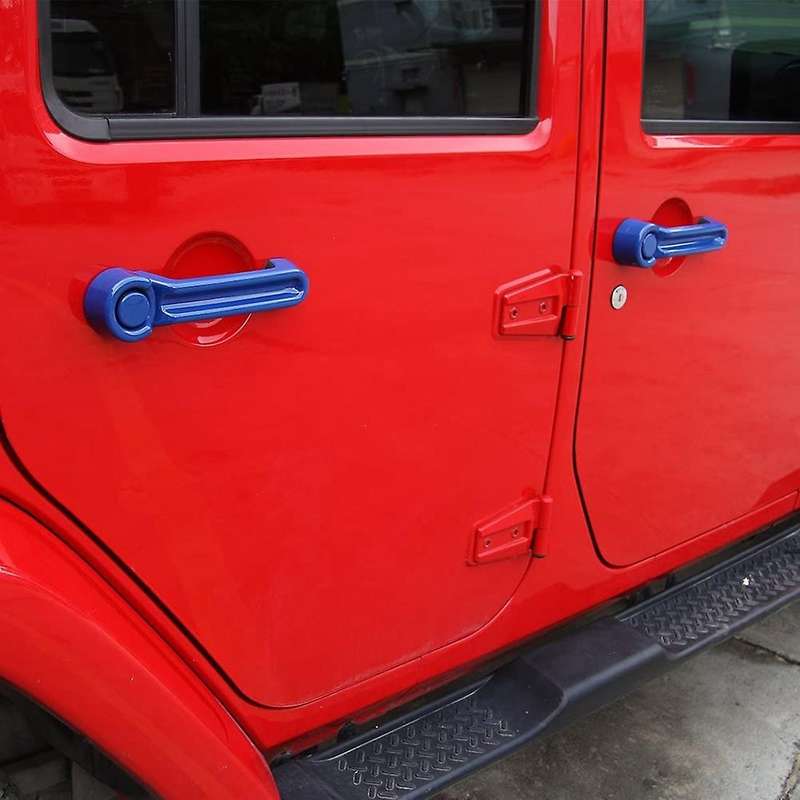 Door Handle Inserts Cover Kit for Jeep Wrangler Jk 2007-2017 , Blue
