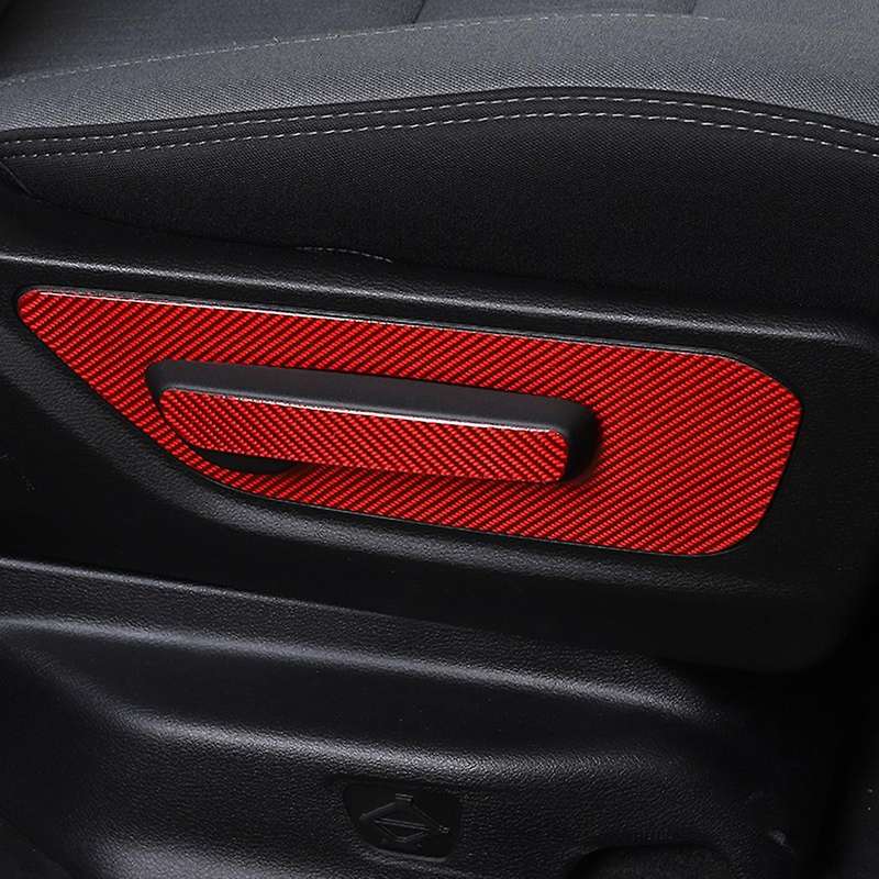 Seat Adjustment Panel for Dodge Ram 1500 2018-2022, Red Carbon Fiber