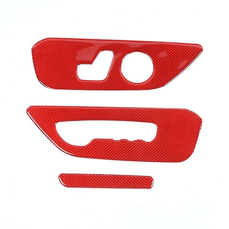 Seat Adjustment Panel for Dodge Ram 1500 2018-2022, Red Carbon Fiber