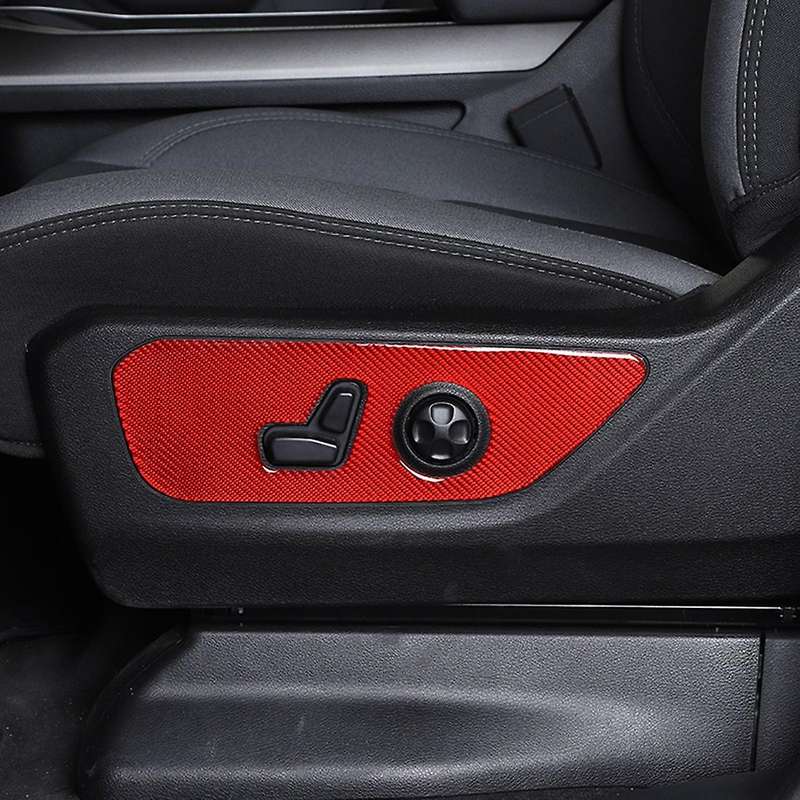 Seat Adjustment Panel for Dodge Ram 1500 2018-2022, Red Carbon Fiber