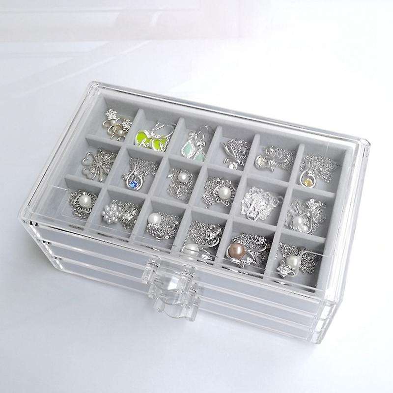 Three-drawing Multi-frame Acrylic Flannel Storage Box
