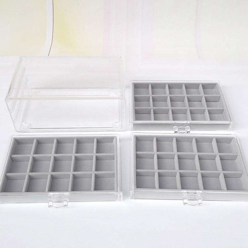 Three-drawing Multi-frame Acrylic Flannel Storage Box
