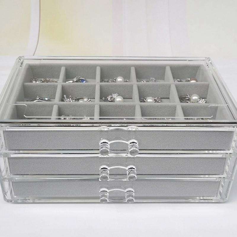 Three-drawing Multi-frame Acrylic Flannel Storage Box