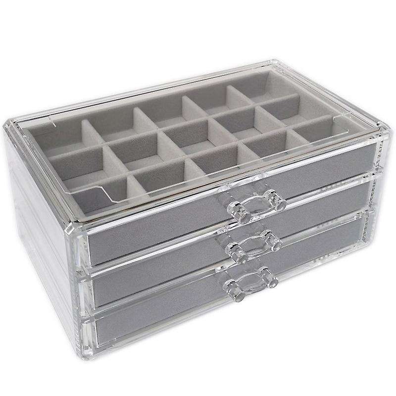 Three-drawing Multi-frame Acrylic Flannel Storage Box
