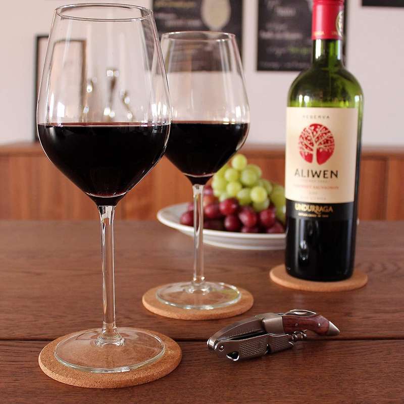 Cork Coasters for Drinks with Metal Holder,natural Cork Coaster Set