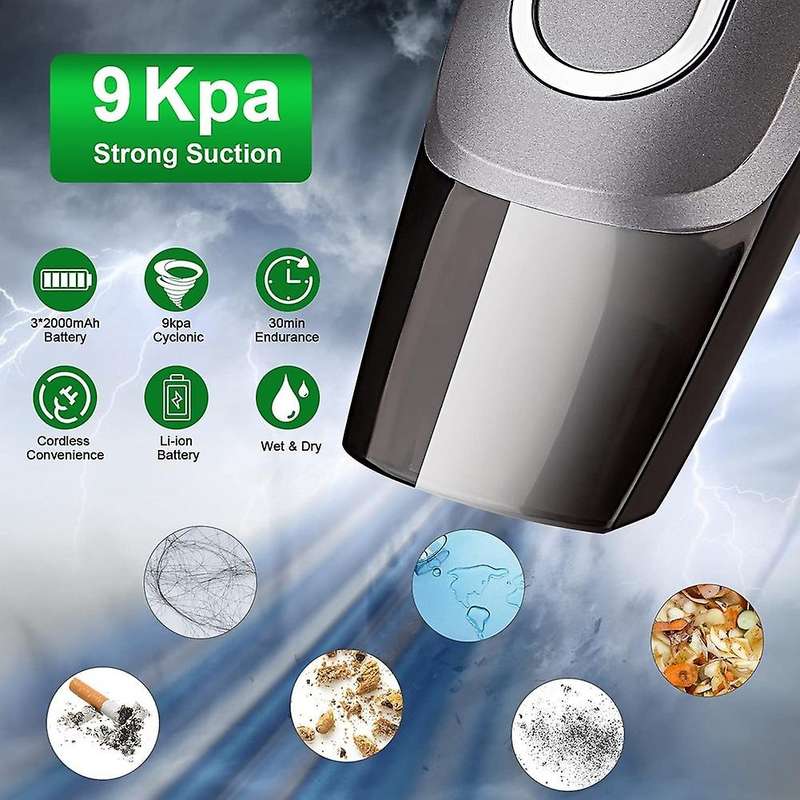High Power 9kpa Car Vacuum Cleaner, for Car, Home, Office, Pet Hair