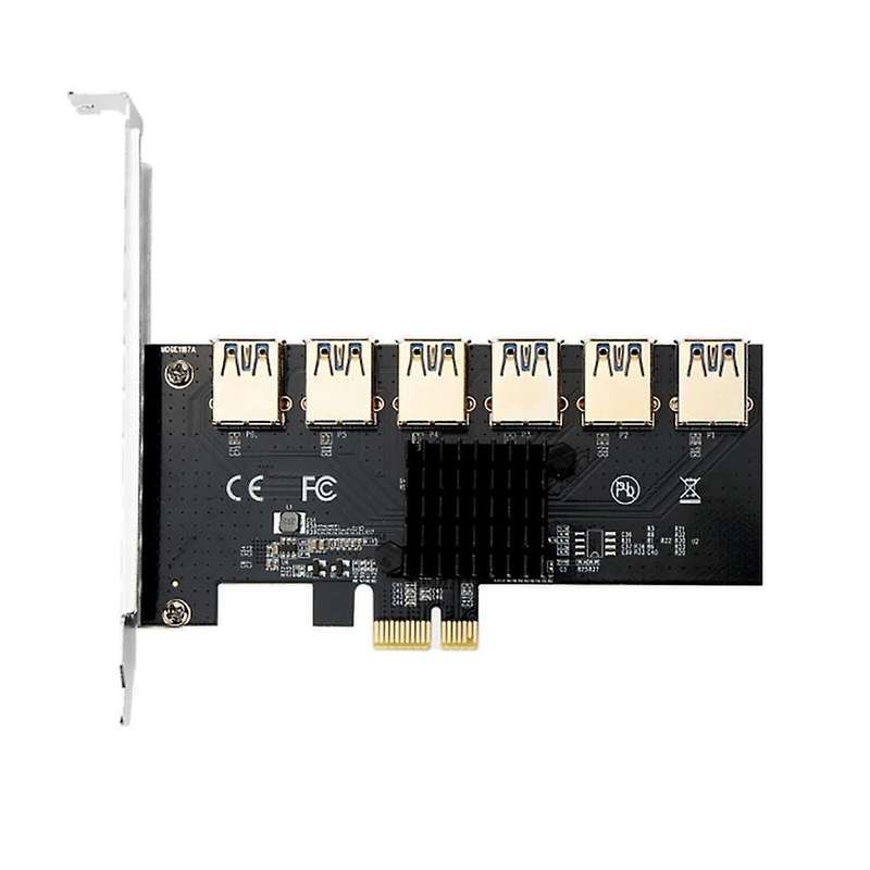 Pci-e Riser Card Pci-e 1x to 6 Usb 3.0 Graphics Adapter Card