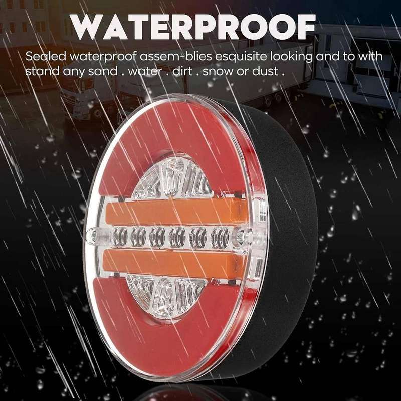 4 Inch Trailer Dynamic Tail Light 24v Led Truck Brake Light Led Round