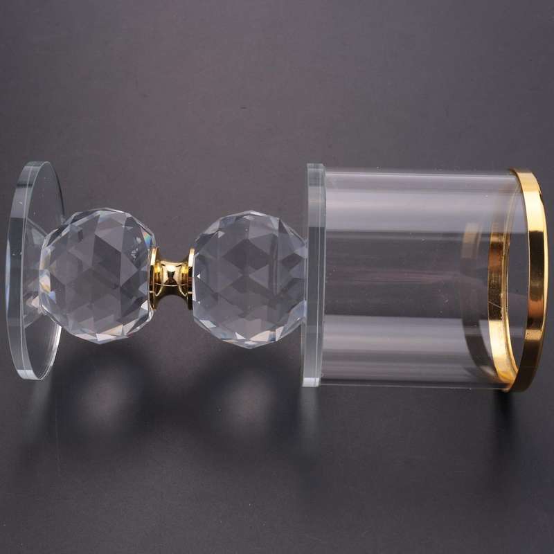 Crystal Pillar Candle Holder Glass Candle Holder Tealight Holder L
