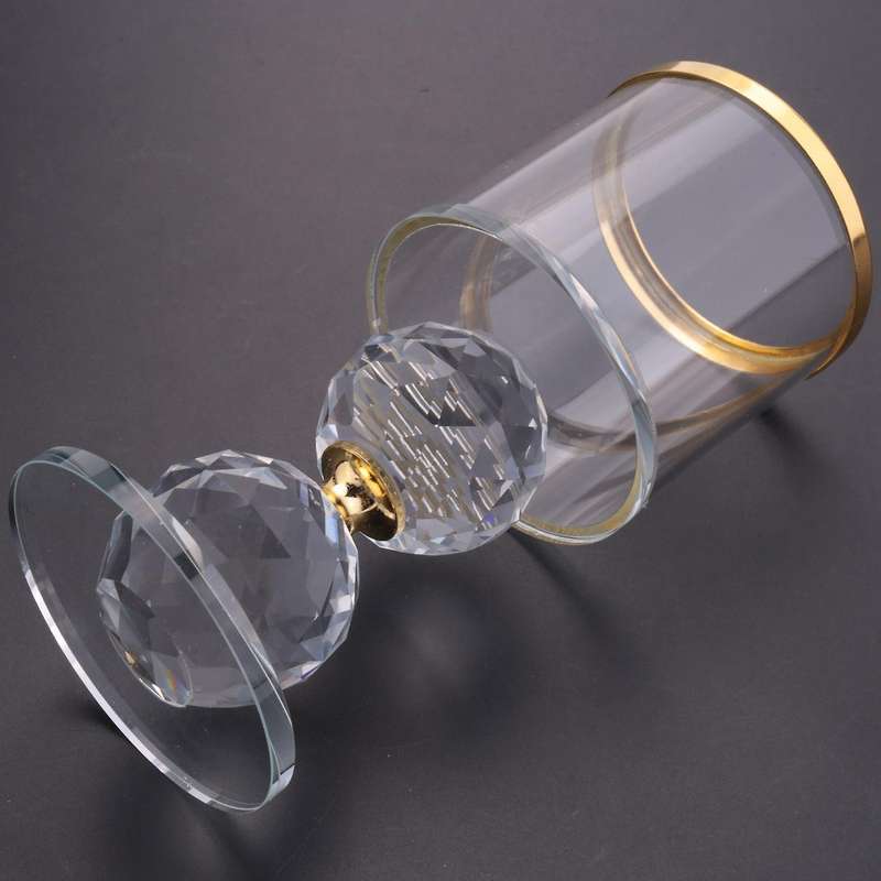 Crystal Pillar Candle Holder Glass Candle Holder Tealight Holder L