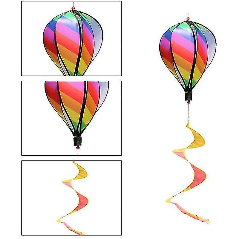 Balloon Wind Spinner Striped Checkered Windsock Balloon Yard Decor