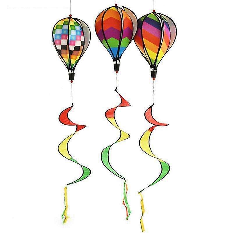 Balloon Wind Spinner Striped Checkered Windsock Balloon Yard Decor