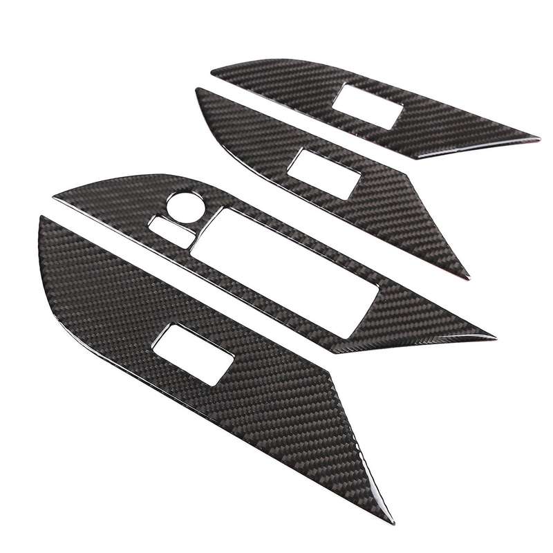 For Toyota Hilux Carbon Fiber Car Door Glass Lift Switch Cover Trim