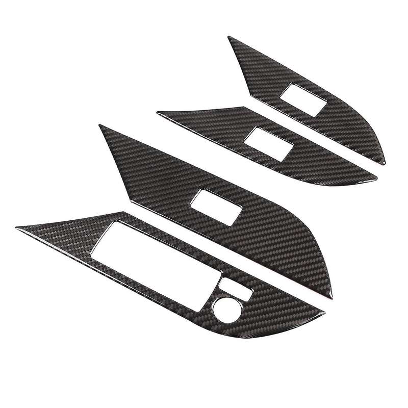 For Toyota Hilux Carbon Fiber Car Door Glass Lift Switch Cover Trim