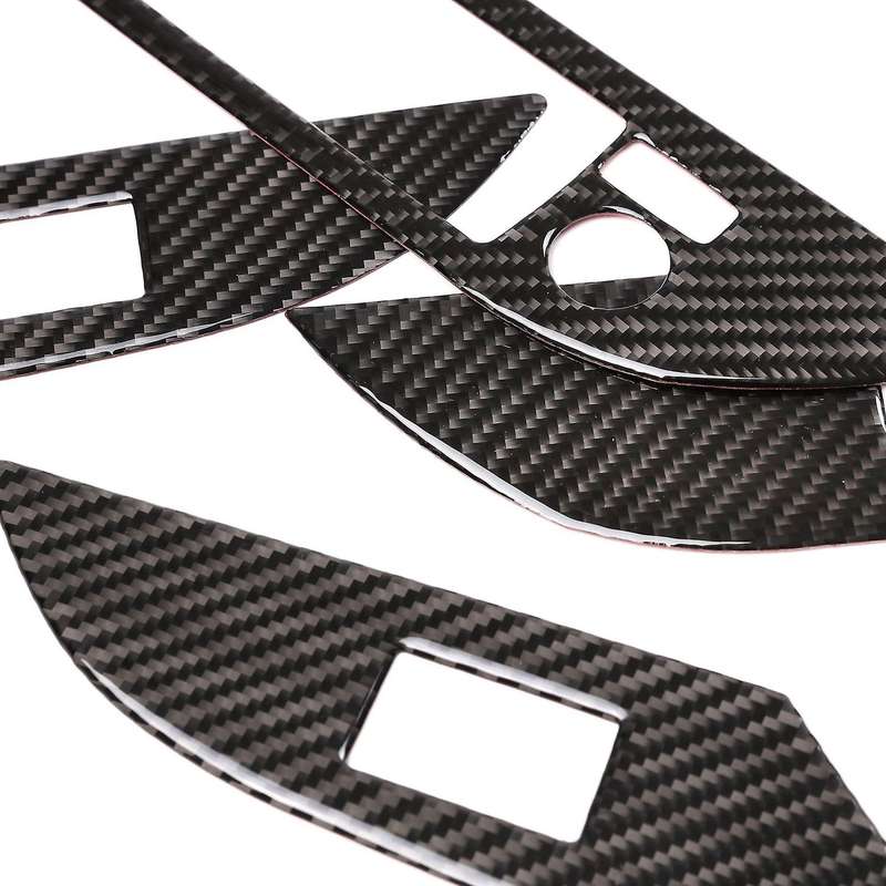 For Toyota Hilux Carbon Fiber Car Door Glass Lift Switch Cover Trim