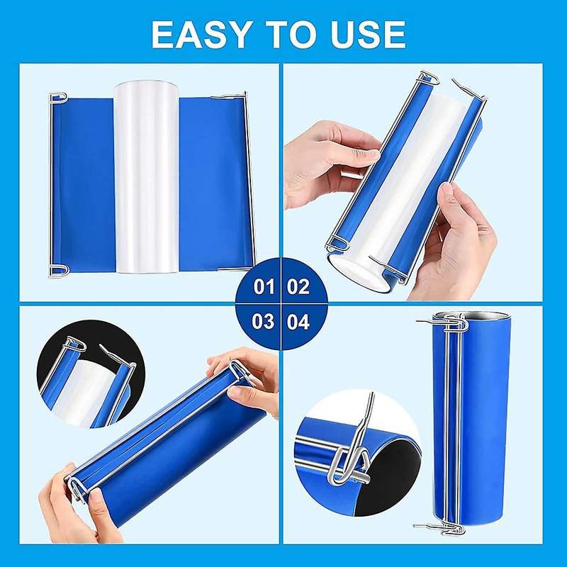 2pcs 20 Oz Silicone Tumbler Wrap Sublimation Silicone Bands Blue+red