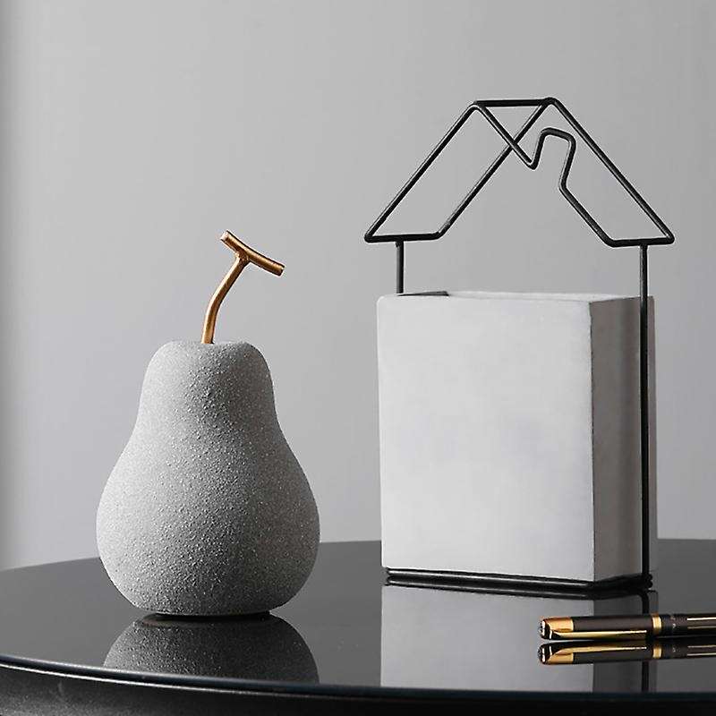 1pcs Nordic Modern Ceramic Simulation Pear Apple Decor 19.5cm