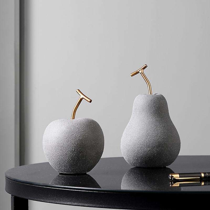 1pcs Nordic Modern Ceramic Simulation Pear Apple Decor 19.5cm