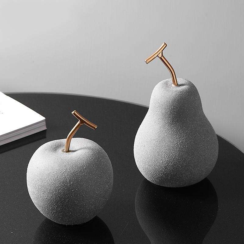 1pcs Nordic Modern Ceramic Simulation Pear Apple Decor 19.5cm