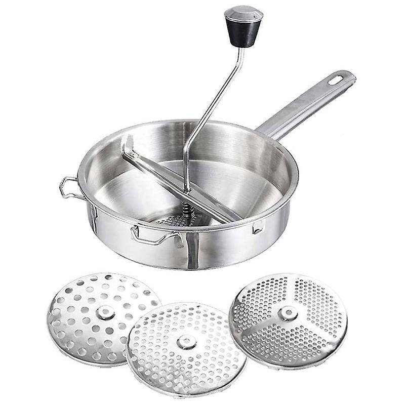 Rotary Food Mill Potato Ricer with 3 Interchangeable Disks,baby Foods