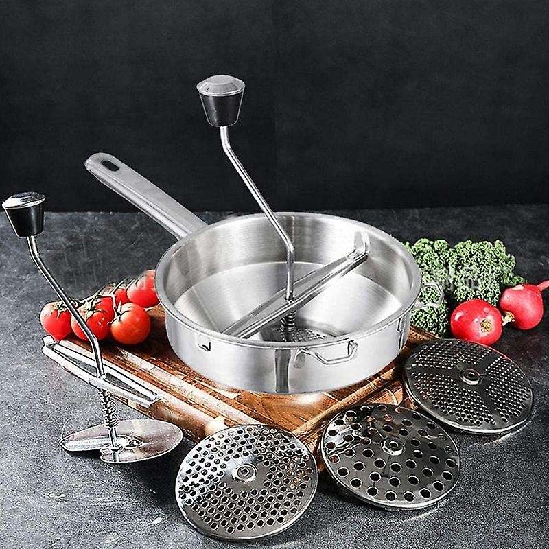 Rotary Food Mill Potato Ricer with 3 Interchangeable Disks,baby Foods