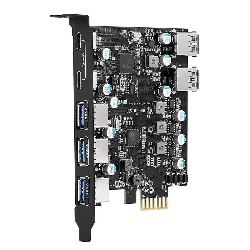 7-port Pci-e to Type C (2),with 2 Rear Express Card for Windows Linux