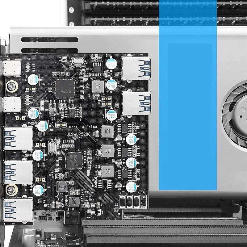 7-port Pci-e to Type C (2),with 2 Rear Express Card for Windows Linux