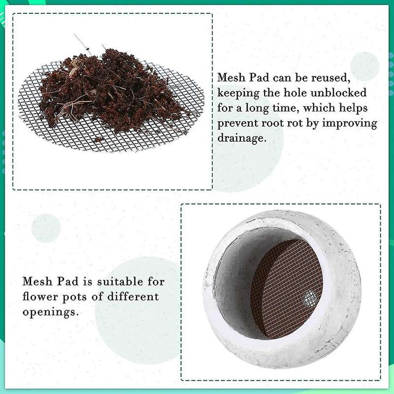 200 Pieces Round Mesh for Plant Pot Gardening Pad Plant Pot Mesh Pad